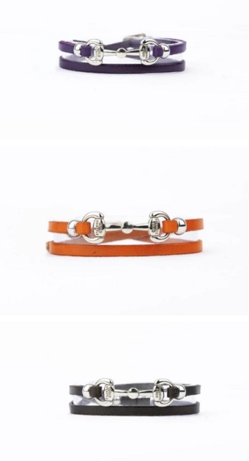 BRACCIALE DOUBLE PELLE CON MORSETTO GOLDSNAFFLE  